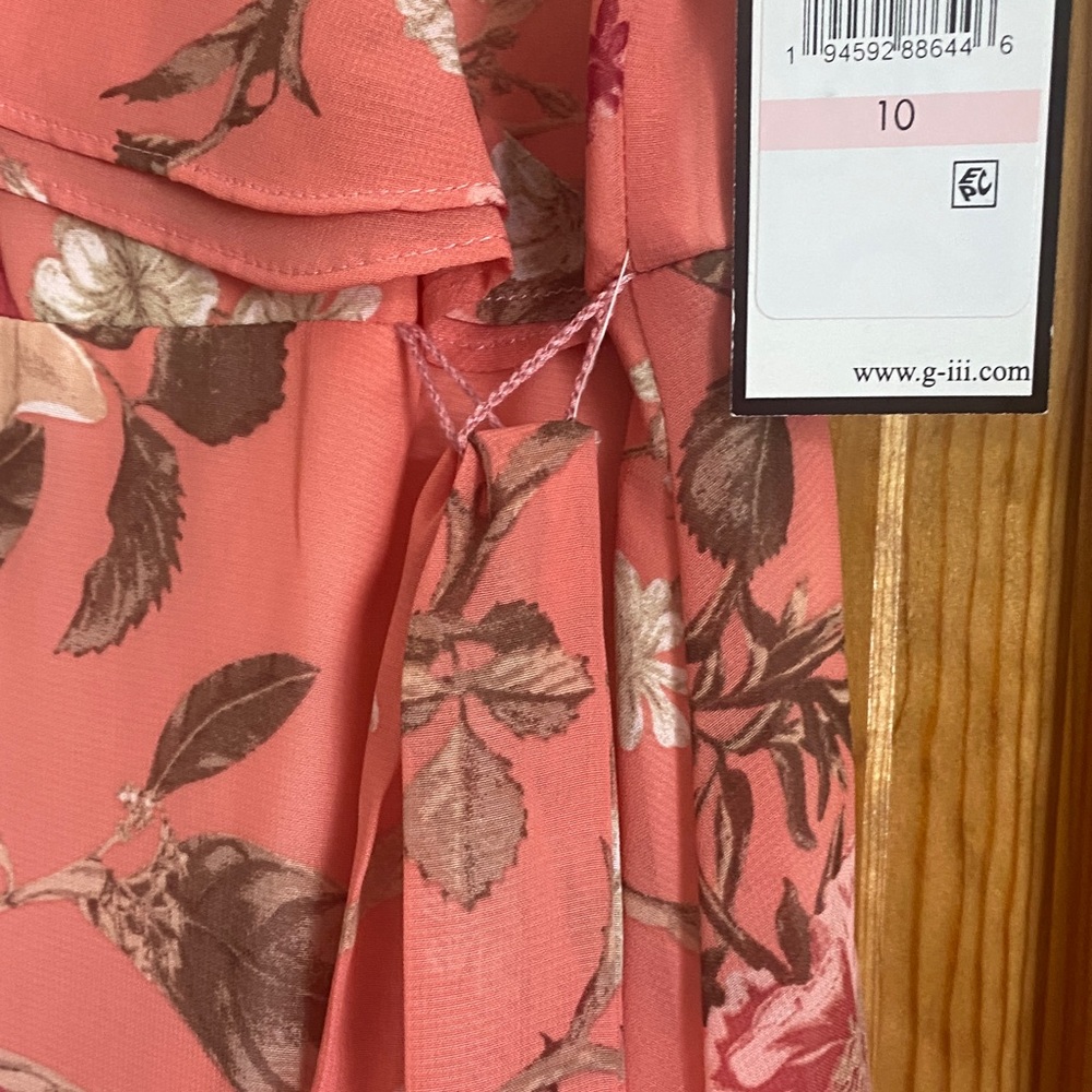 NWT Jessica Howard Floral Pink Wrap Dress Size 10 - Picture 3 of 9